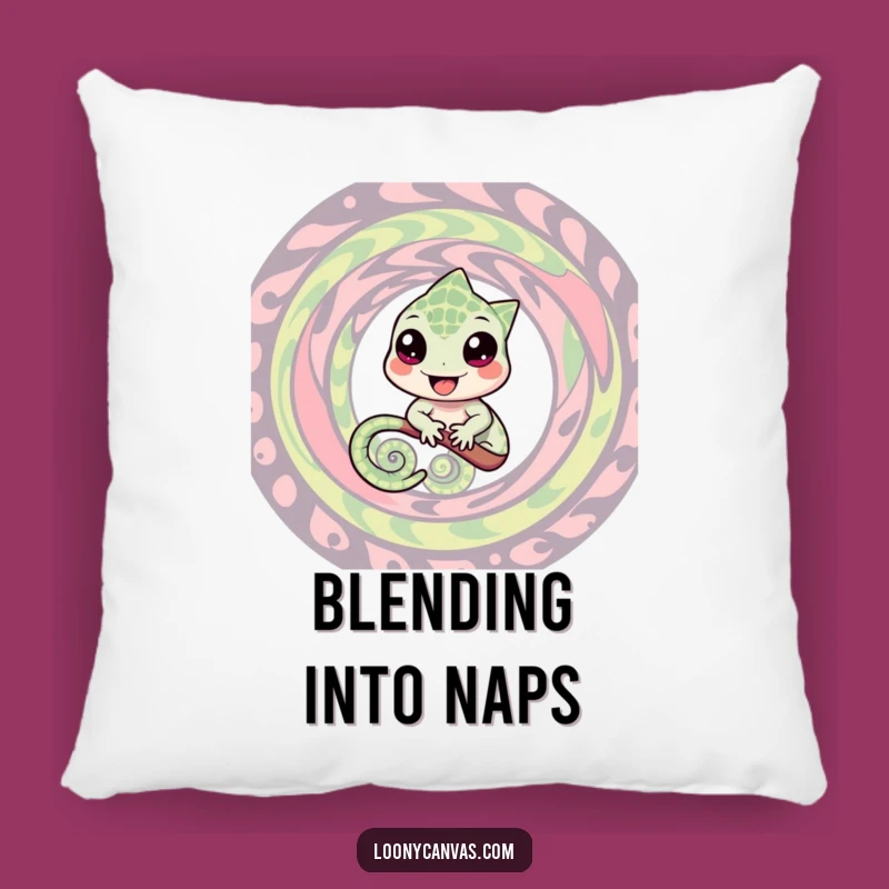 Funny Chameleon Pillow: Cozy Swirling Pattern Accent, Hilarious Home Decor Gift