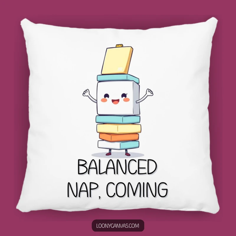 Funny Cube Canvas Pillow - Cozy Artistic Balance Accent