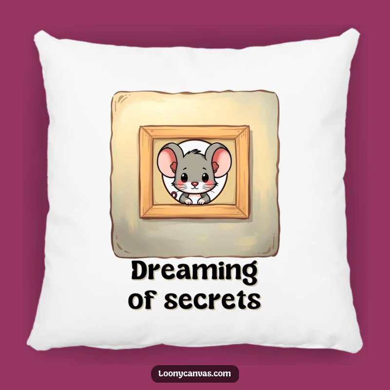 Funny Mouse Peeking Art Pillow - Comfy & Curious Funny Home Decor Gift