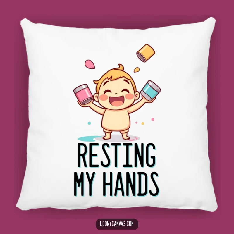 Funny Paint Juggling Pillow: Cozy Creative Decor, The Ultimate Funny Gift!