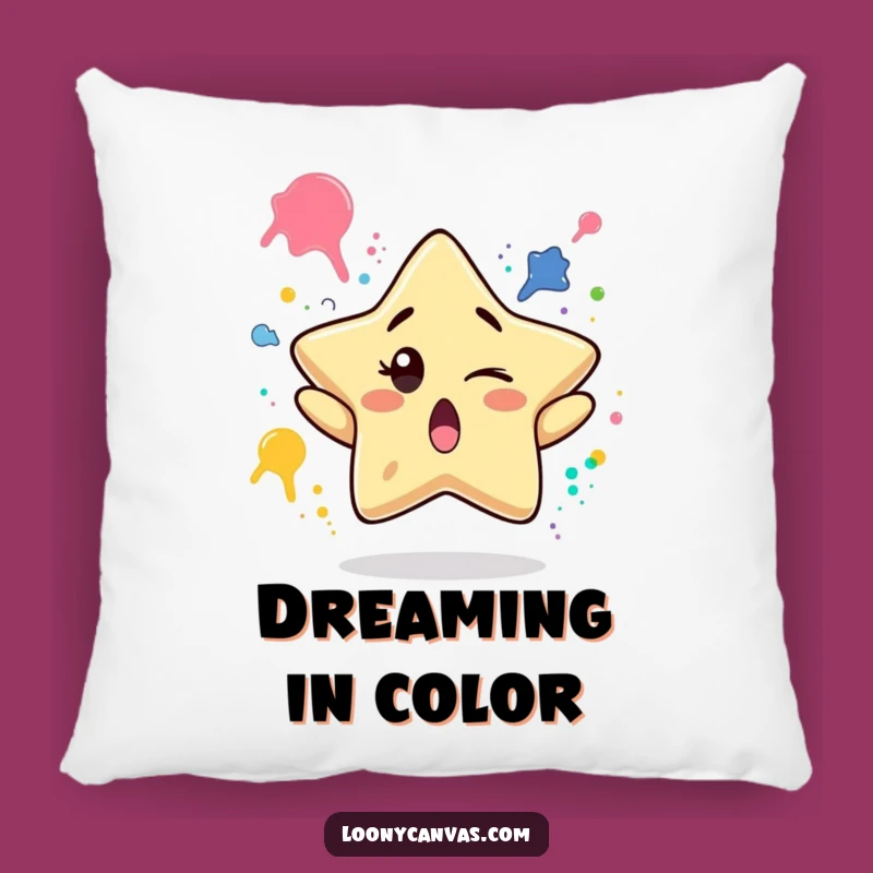 Funny Star Paint Pillow - Comfy Artful Humor Accent