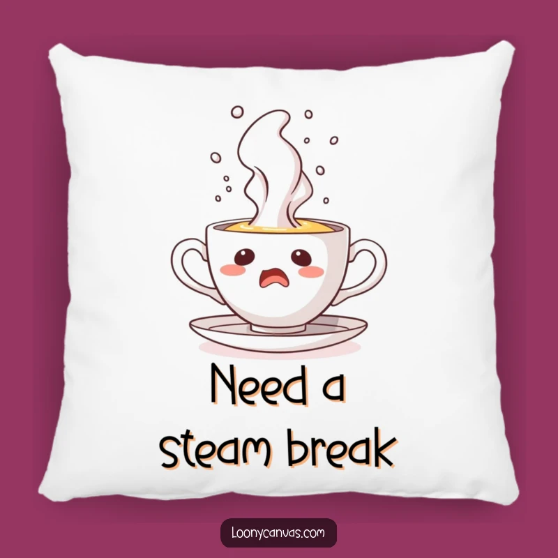 Funny Startled Teacup Geyser Pillow: Snuggle with a Surprising Character