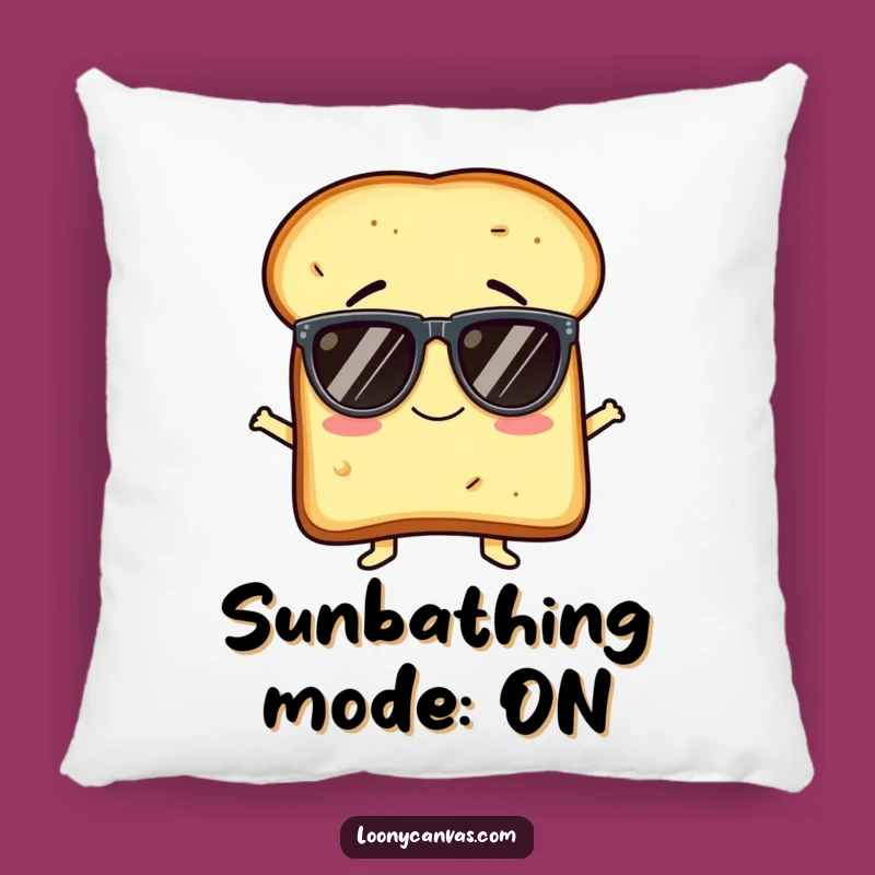 Funny Toast Sunglasses Pillow: Snuggle Up with a Giggling Character