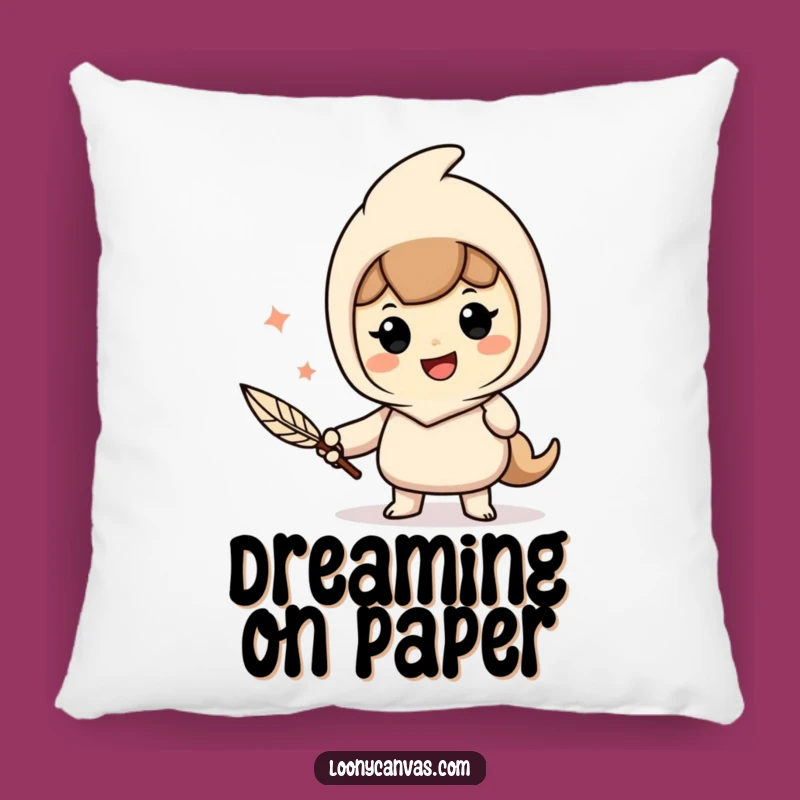 Funny Writer's Pillow: Cheerful Quill Pen Comfort, Cozy Literary Funny Gift