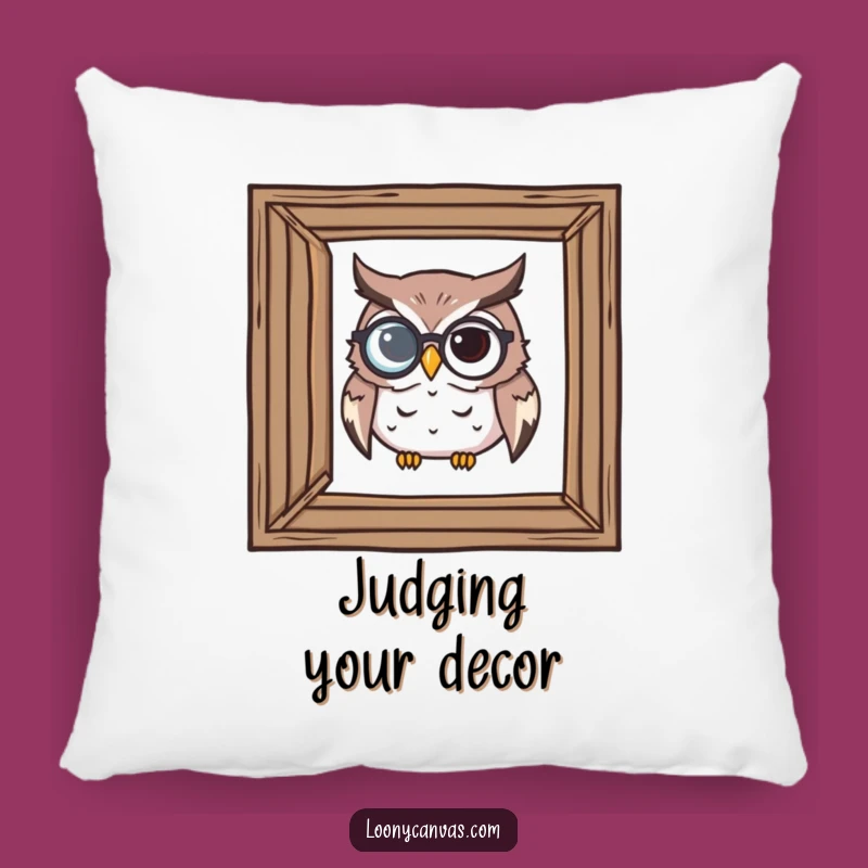 Funny Owl Art Critic Pillow: Comfort with a Critical Eye
