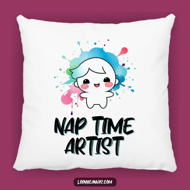 Funny Ink Splatter Character Pillow: Hilarious Comfort for Art Lovers