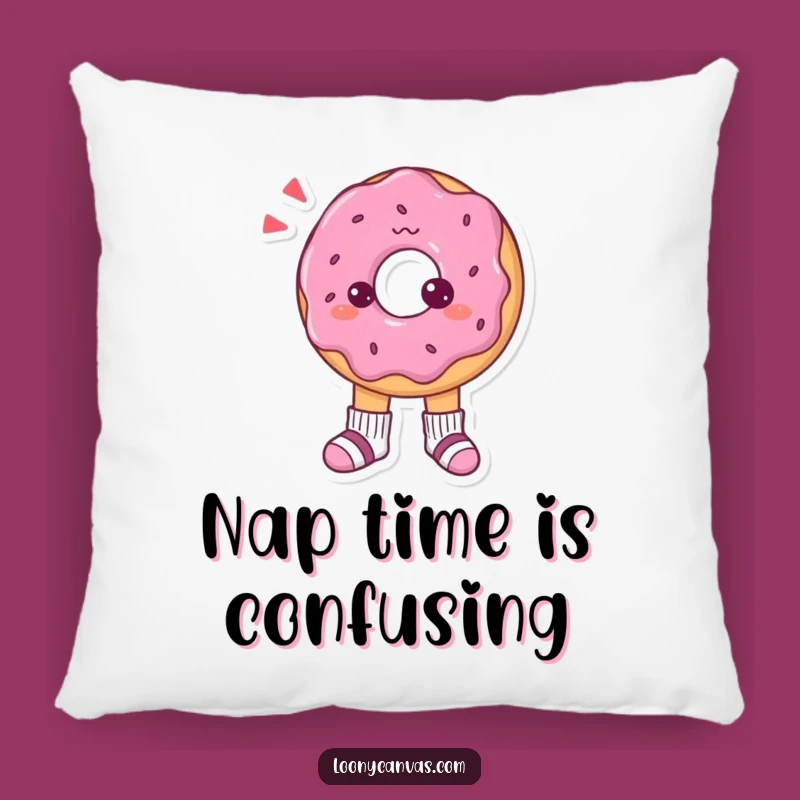 Funny Donut Sock Confusion Pillow: Snuggle with a Quirky Character