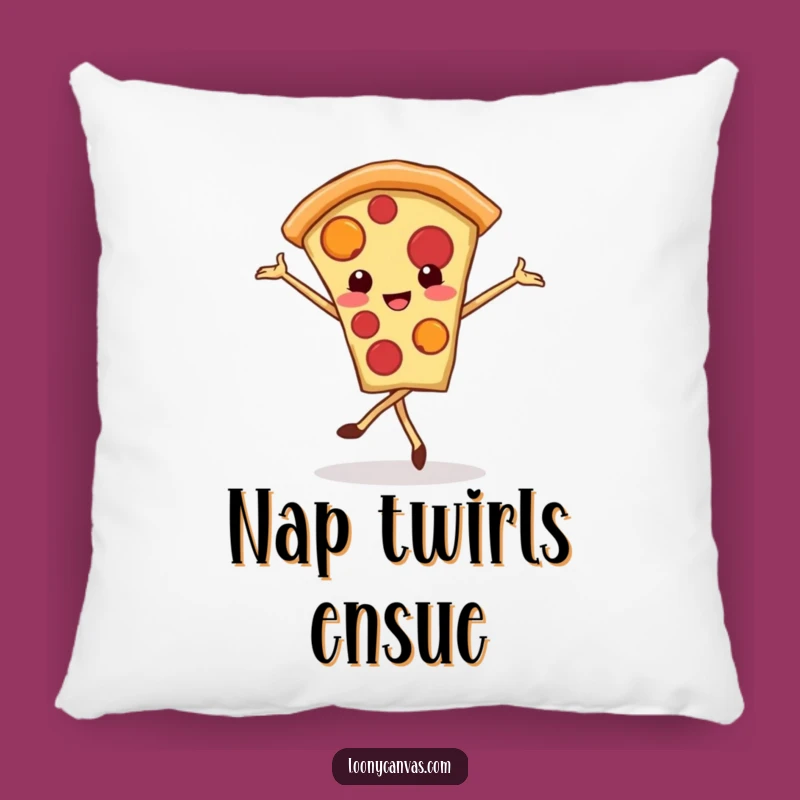 Funny Kawaii Pizza Pillow: Cozy Cuddles With Dancing Slice