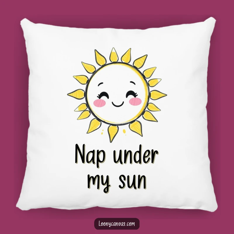 Funny Kawaii Chalk Sun Pillow: Cozy Wobbly Drawing Accent for Cheerful Rooms