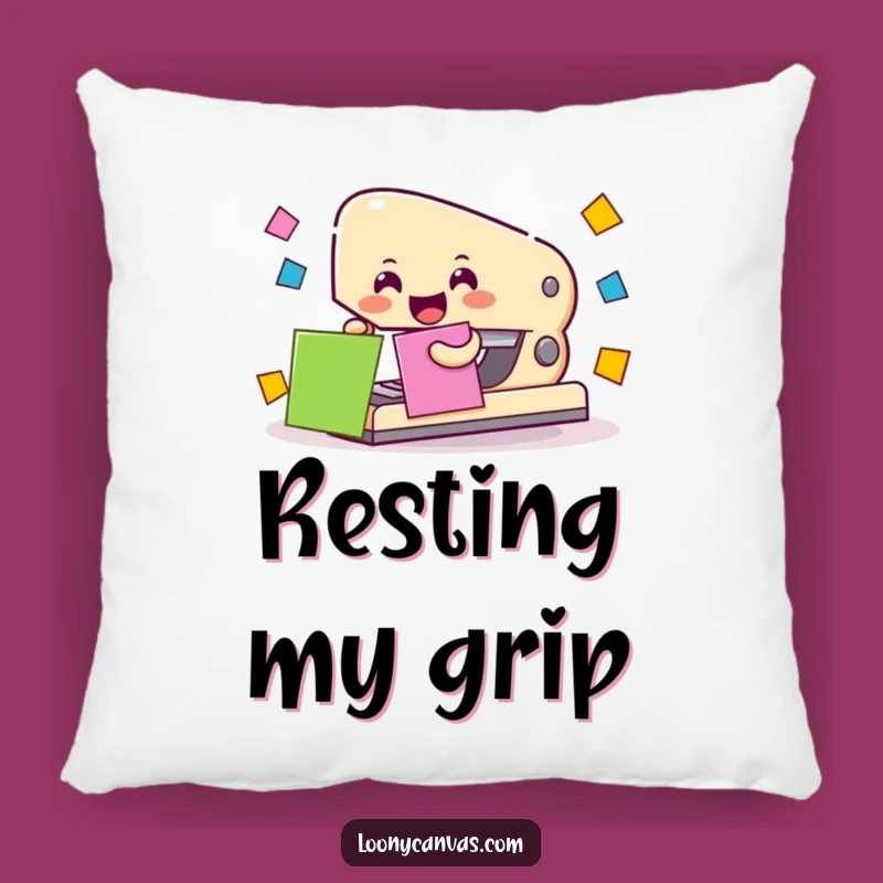 Cozy Funny Stapler Pillow: Cheerful Office Comfort & Style Gift