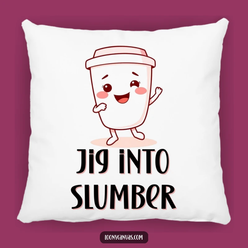 Soft Funny Kawaii Coffee Cup Pillow, Dancing Jig Comfort Gift