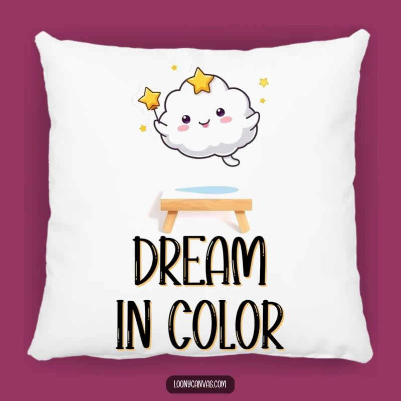 Soft Funny Kawaii Starry Cloud Pillow, Joyful Art Lover Accent Gift