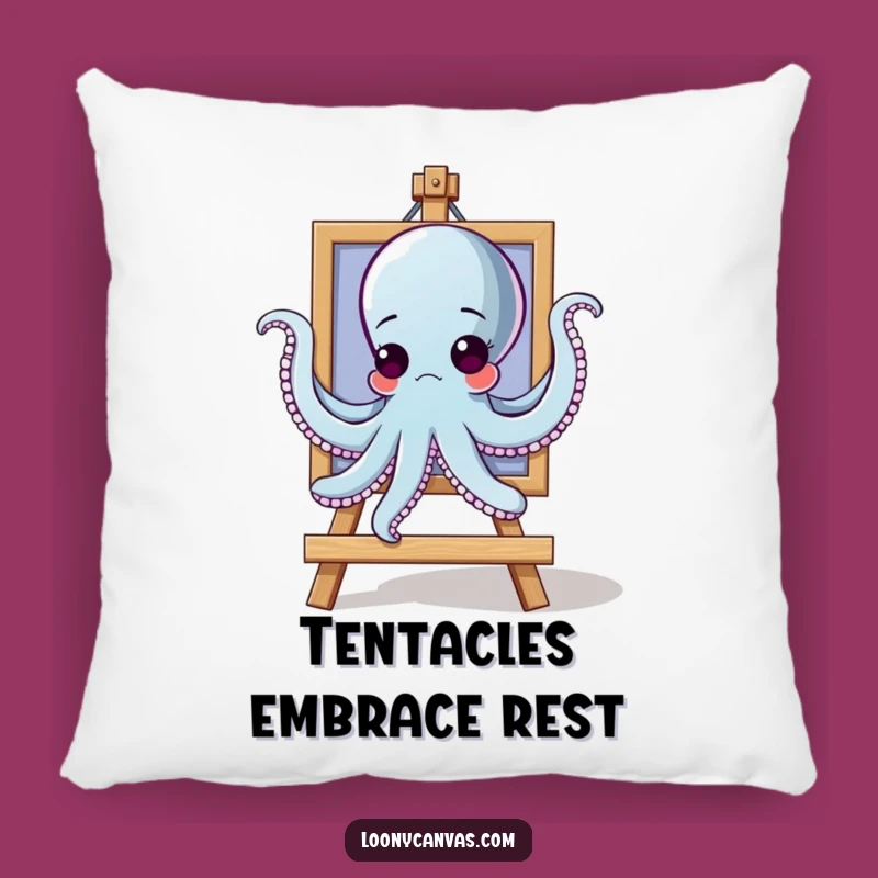 Funny Goofy Octopus Hanging Art Pillow: Cozy Comfort for Decorators