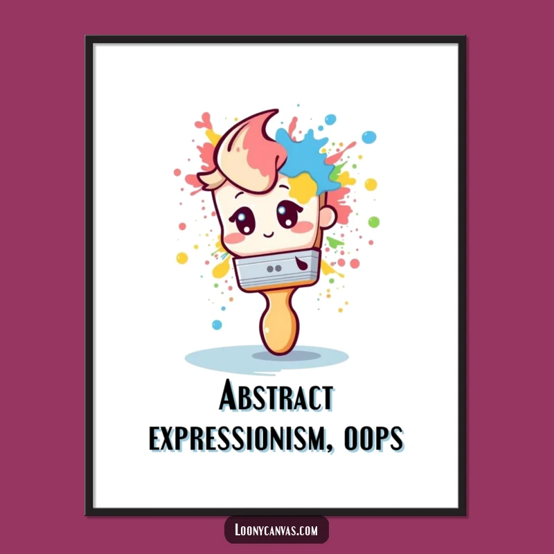Funny Shy Paintbrush Digital Art: Dramatic Splatter for Your Walls