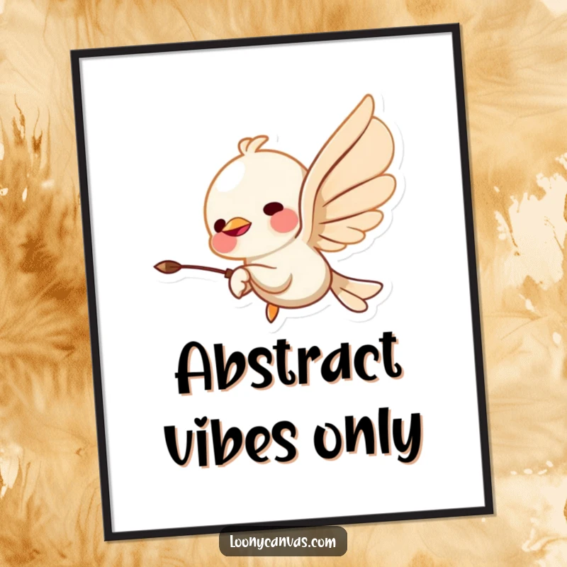 Funny digital art print of a chisel character in flight, carving abstract shapes, ideal for humorous artistic expression and instant download decor.