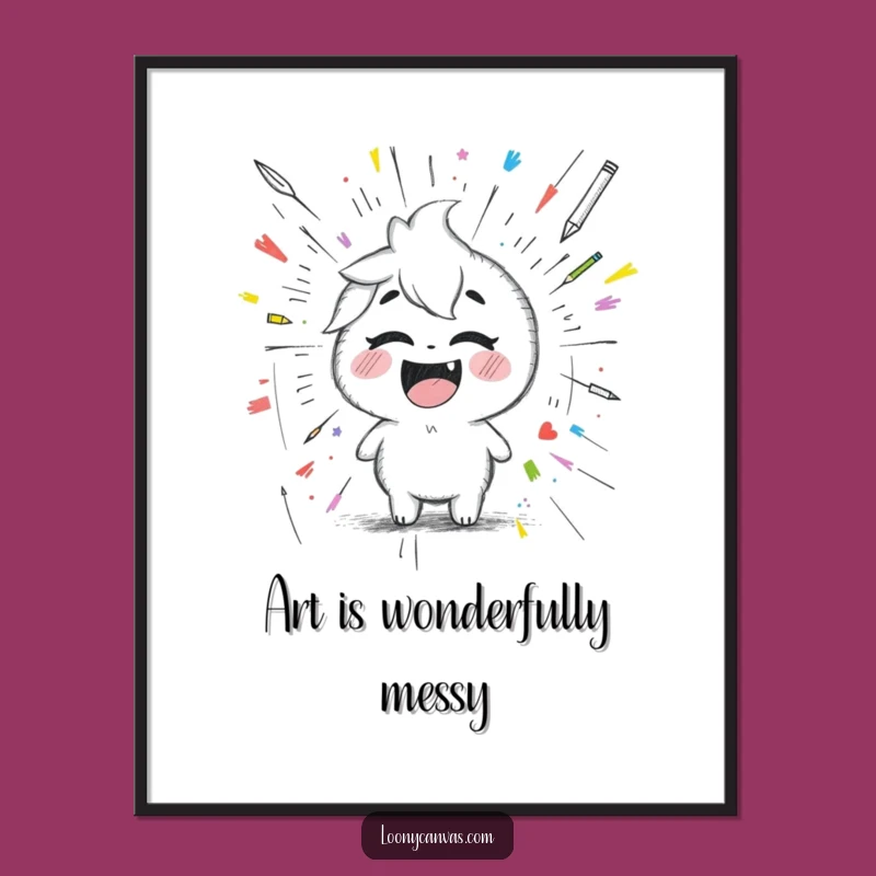 Funny Kawaii Pencil Digital Print: Instant Hilarious Art for Walls