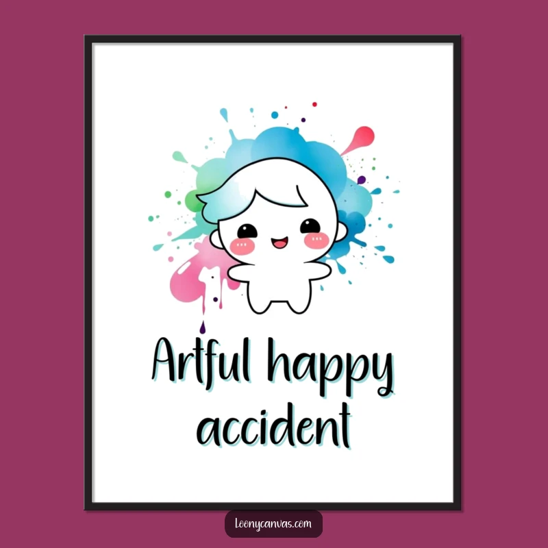 Funny Ink Splatter Character Art Print: Hilarious Artistic Wall Decor