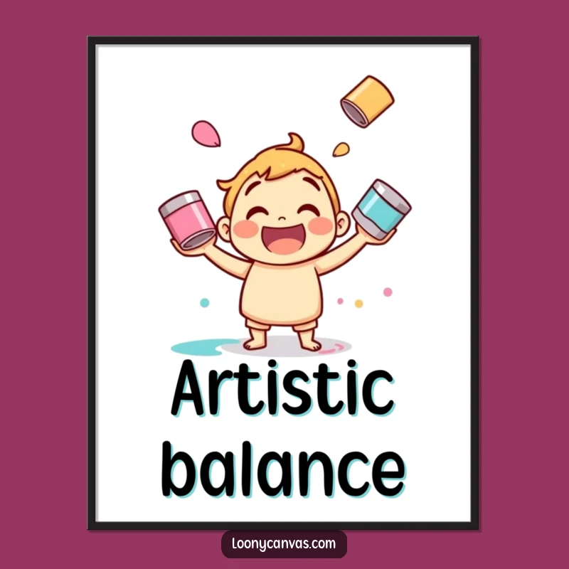 Funny Juggling Paint Digital Art: Instant Colorful Decor, Perfect Funny Gift!