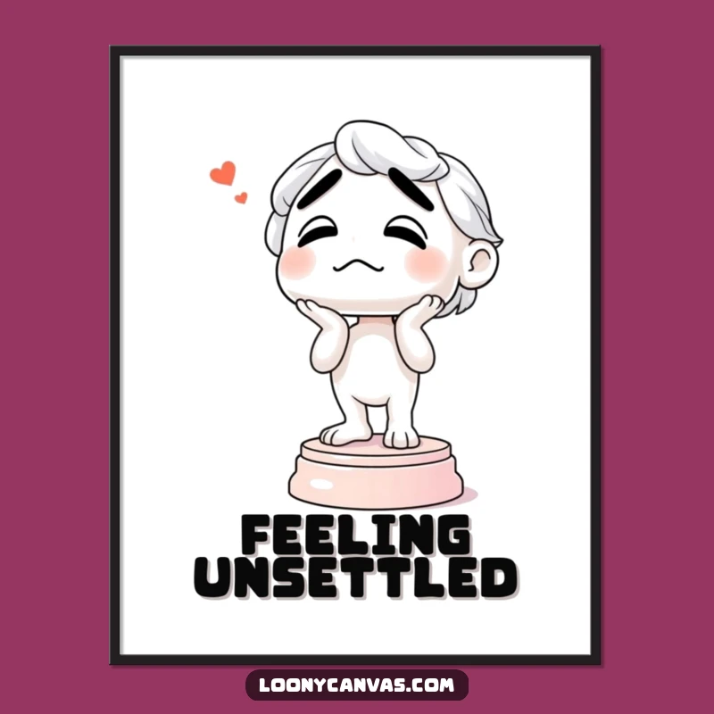 Funny Confused Sculpture Art Print: Hilarious Abstract Wall Decor