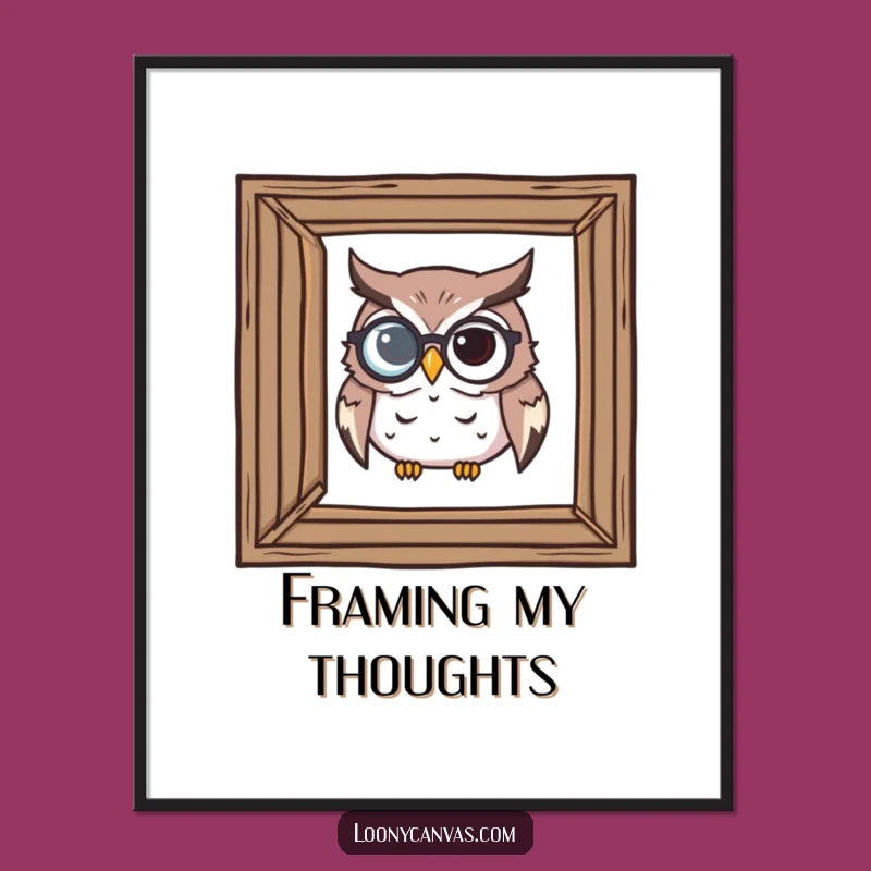 Funny Owl Art Critic Digital Print: Instant Wisdom for Your Walls