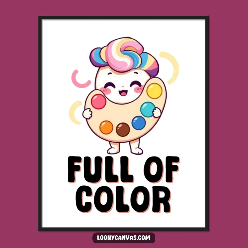 Funny Smiling Palette Digital Art: Vibrant Colors Art Print Gift