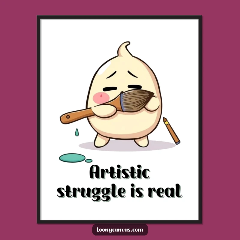 Funny Blob Paintbrush Digital Art - Instant Artistic Humor Download