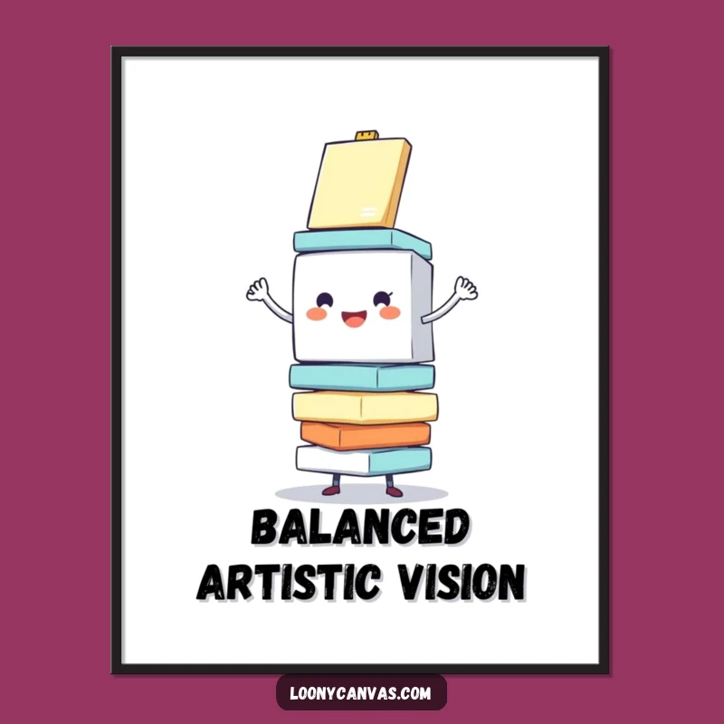 Funny Cube Canvas Digital Art - Instant Cheerful Art Download