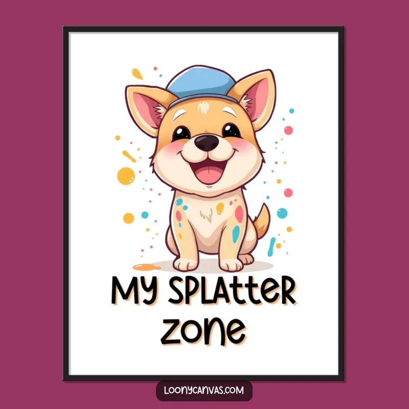 Funny Dog Artist Digital Print: Instant Art Burst by a Wild Pup