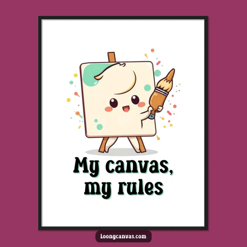 Funny Kawaii Paintbrush Digital Print: Instant Hilarious Art for Walls