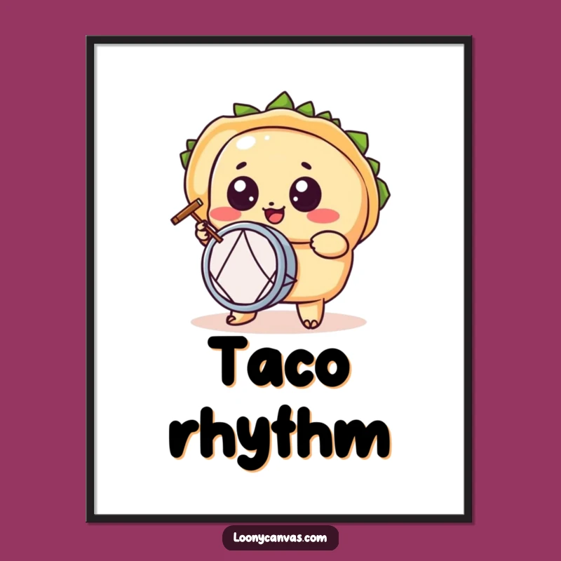 Funny Kawaii Taco Digital Art: Instant Fiesta Beat