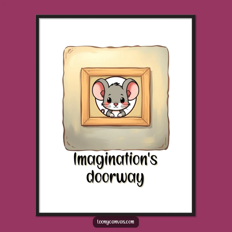 Funny Mouse Peeking Art Digital Print - Instant Mystery & Humor Funny Gift