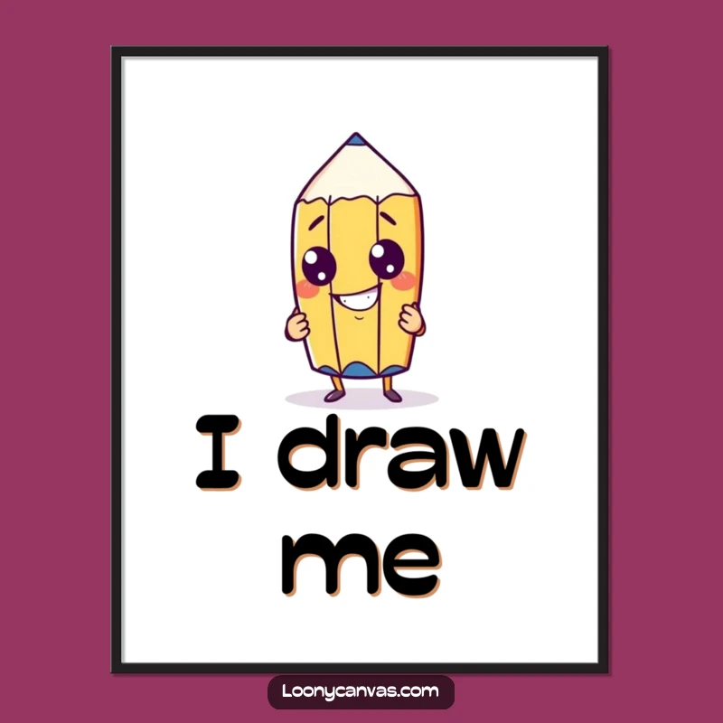 Funny Pencil Digital Art: Cheeky Character Drawing Itself for Art Lovers