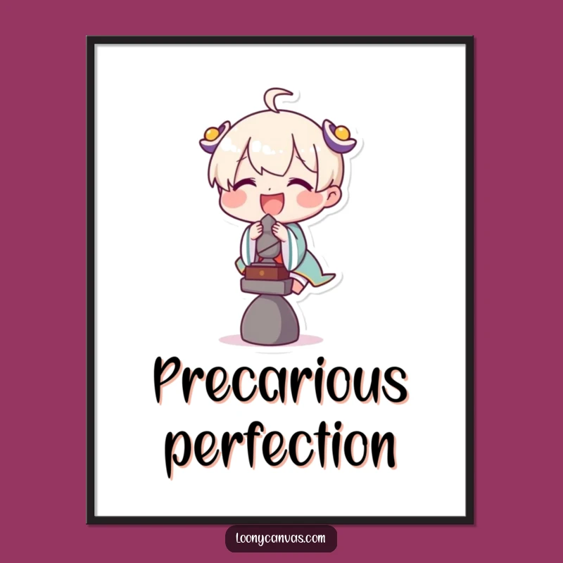 Funny Digital Art: Delicate Balance Scene, Instant Humorous Artist Gift