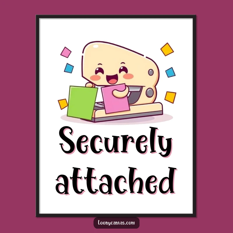 Funny Stapler Digital Art: Cheerful Office Organization Print Gift