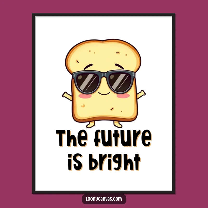 Funny Toast Sunglasses Digital Art: Giggling Character for Your Walls