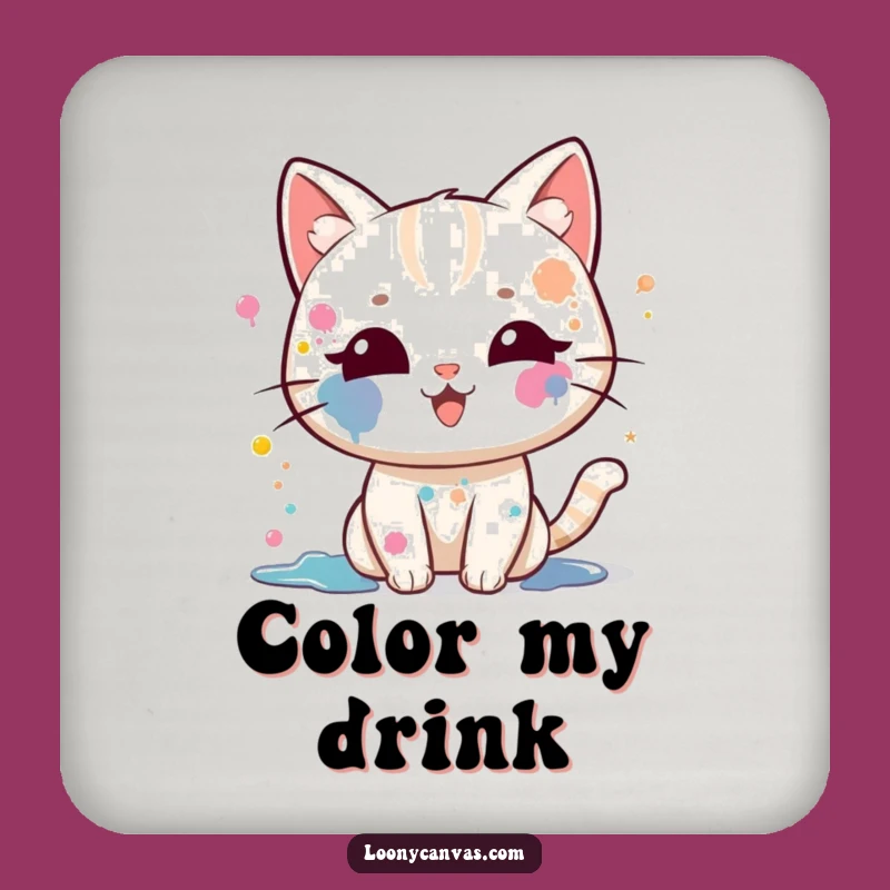 Funny Kawaii Cat Coasters: Protect Surfaces From Paint