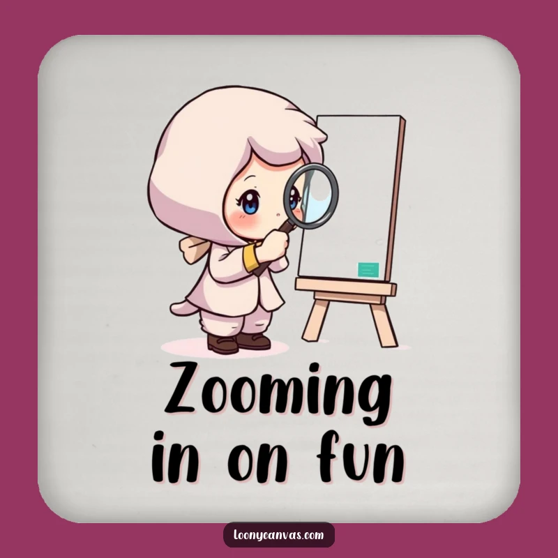 Funny Art Coaster: Curious Character Magnifier, Humorous Drink Protection Funny Gift