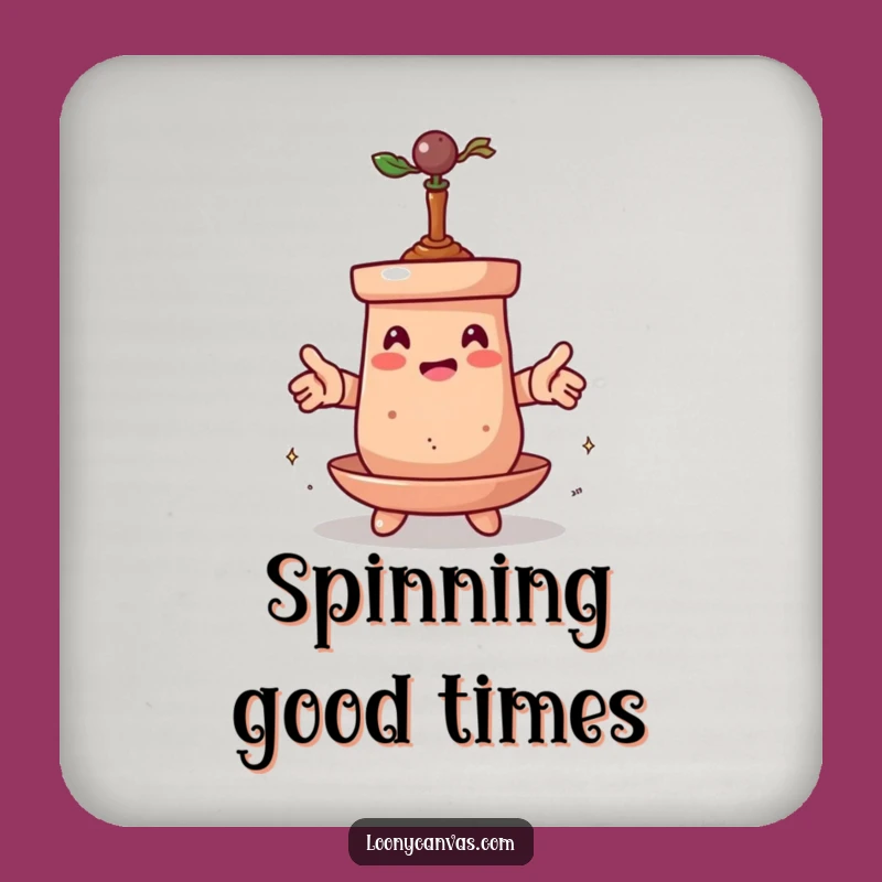 Funny Clay Pot Drink Coaster: Spinning Transformation Protection, Hilarious Gift for Homes