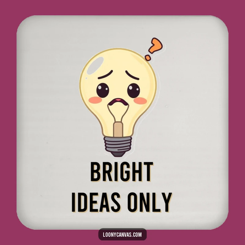 Funny Confused Lightbulb Coaster - Protect Surfaces from Puzzled Drinks