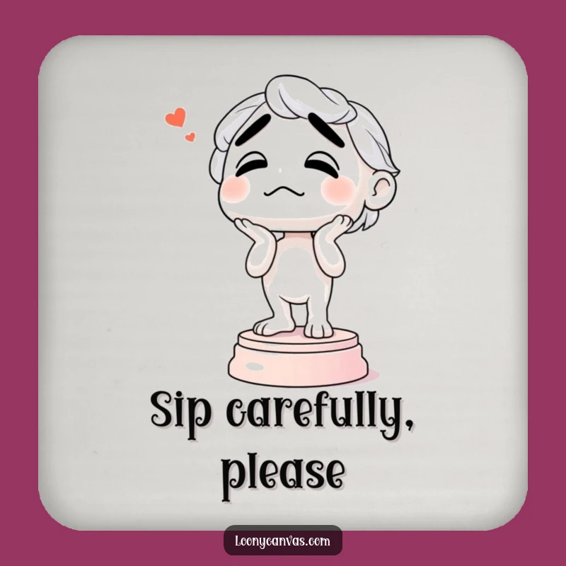 Funny Confused Sculpture Coaster: Hilarious Protection for Art Lovers