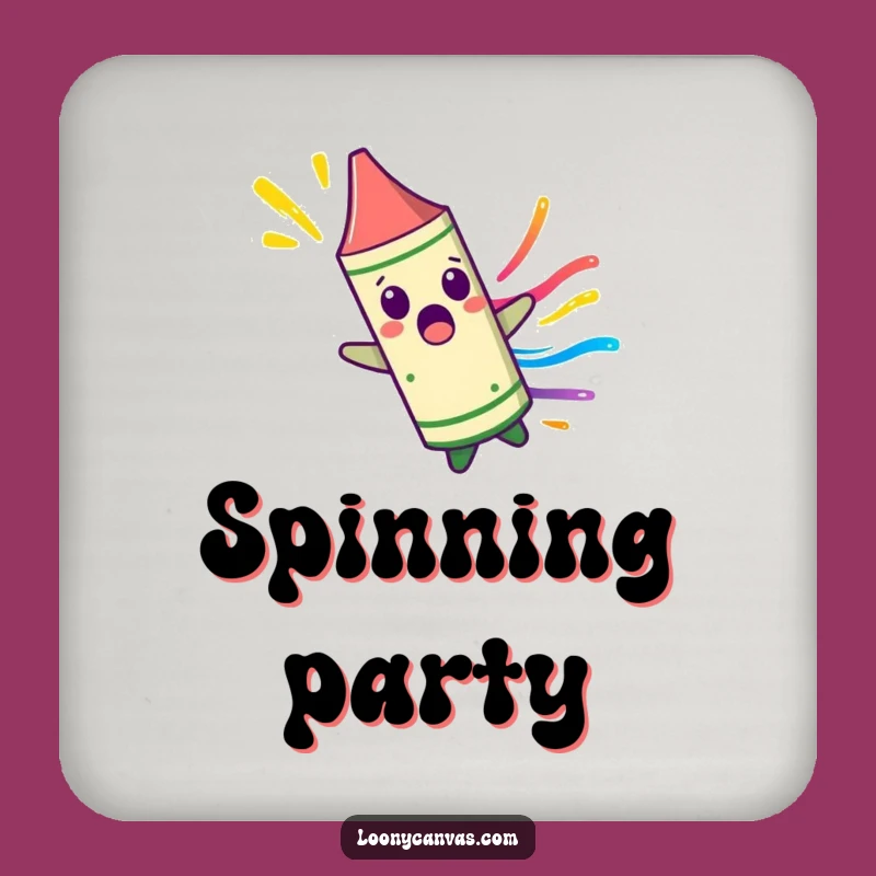 Funny Crayon Coasters: Surprised Character Protecting Surfaces with Color