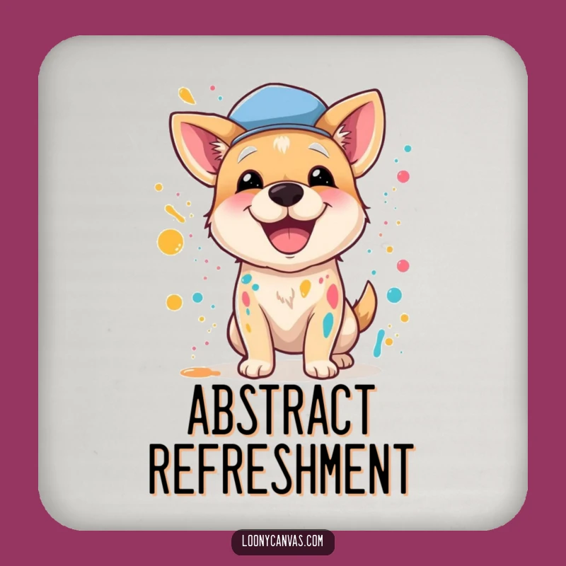 Funny Dog Artist Coasters: Protect Surfaces with a Splatter-Happy Pup