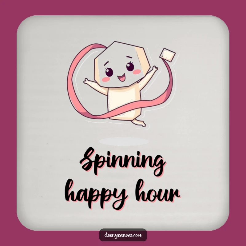 Funny Geometric Ribbon Coaster - Protect Surfaces with Joy