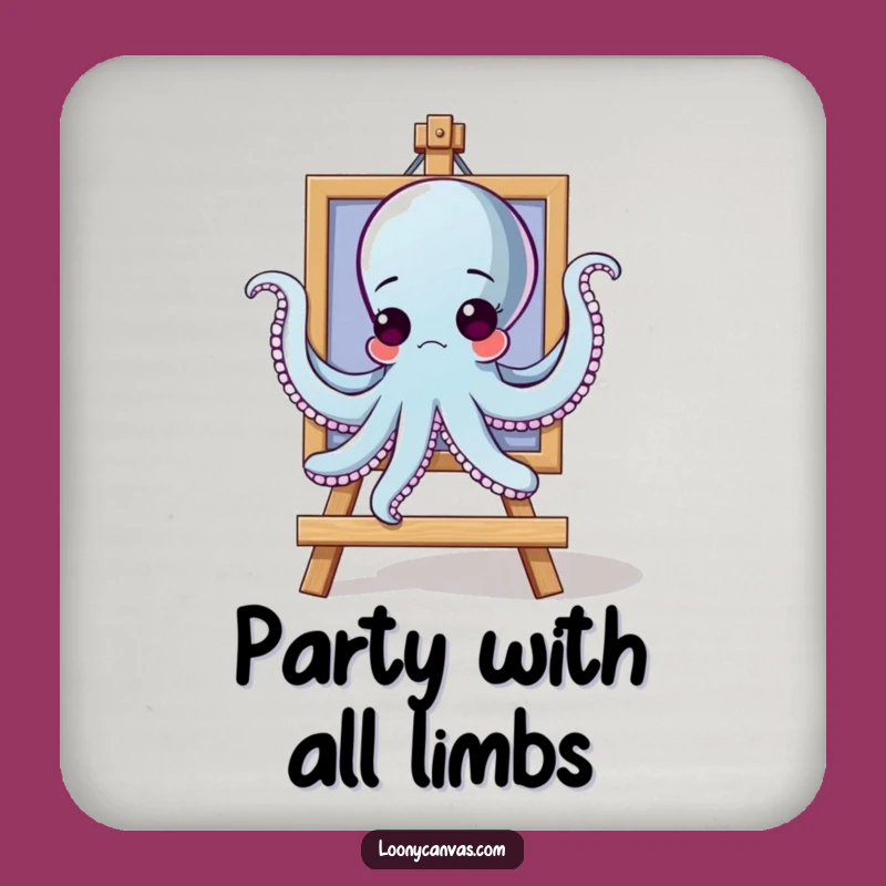 Funny Goofy Octopus Hanging Art Coaster: Artful Surface Protection