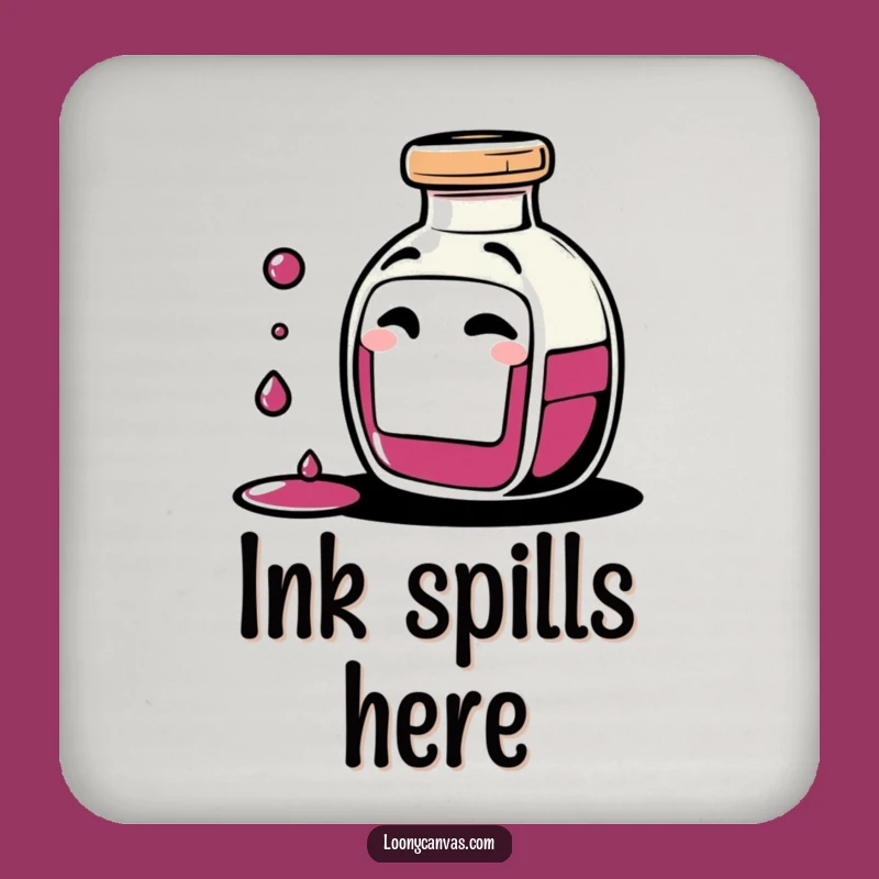 Funny Ink Bottle Coasters: Giggling Character Protecting Surfaces Creatively