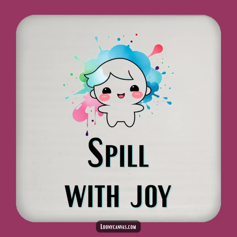 Funny Ink Splatter Character Coaster: Hilarious Protection for Art Lovers