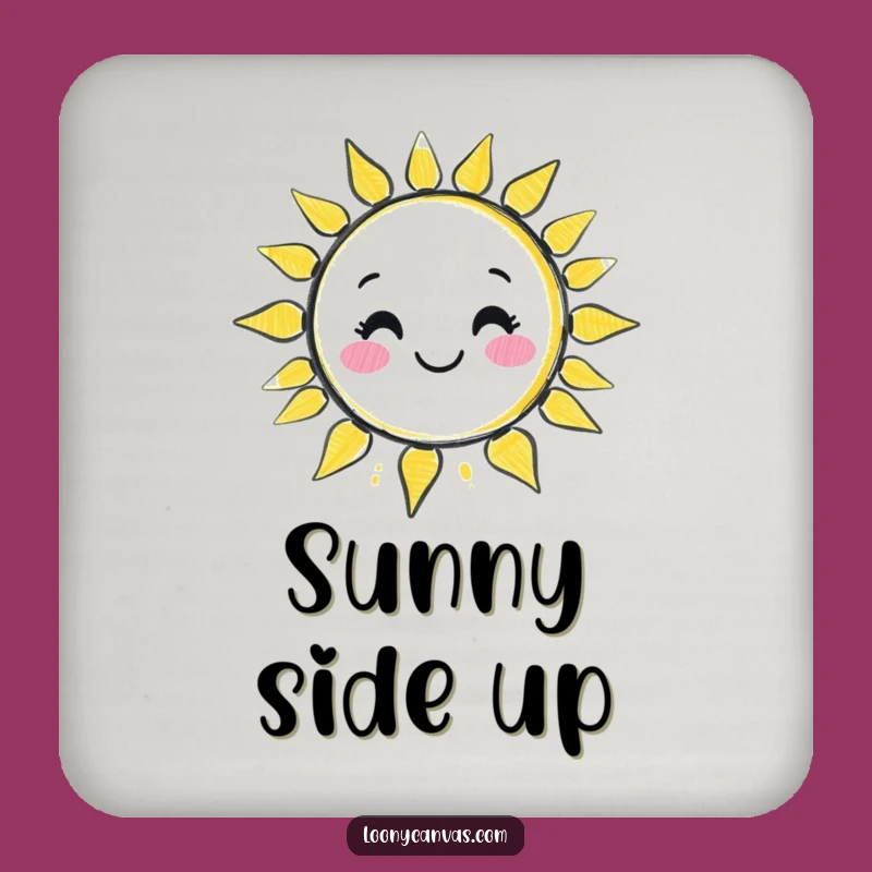 Funny Kawaii Chalk Sun Coaster: Wobbly Art Protection for Cheerful Tables
