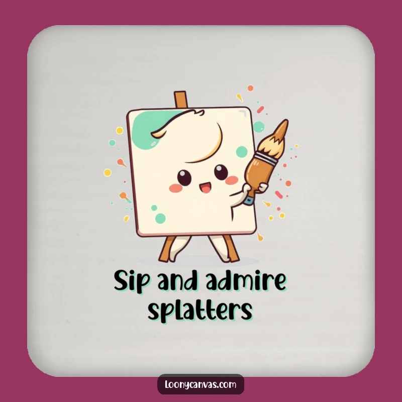 Funny Kawaii Paintbrush Coaster: Protect Surfaces with Artistic Flair
