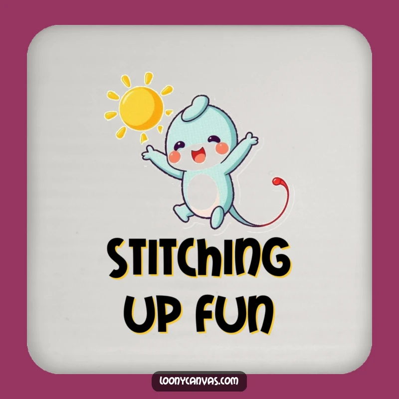 Funny Needle Drink Coaster: Stitching Sun Protection, Hilarious Gift for Crafty Homes