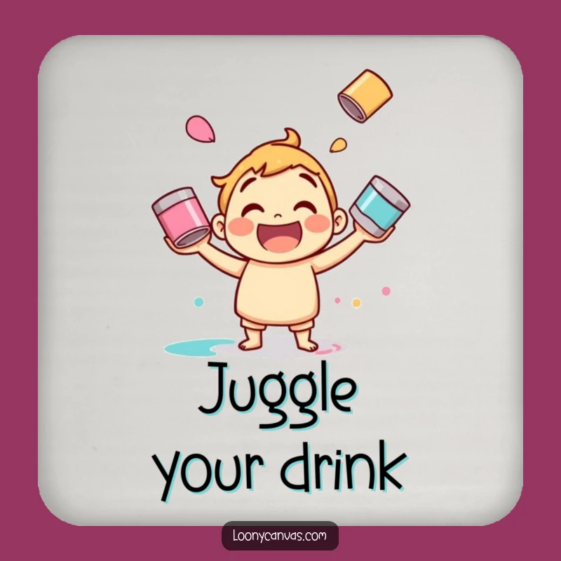 Funny Paint Juggling Coasters: Protect Surfaces with Artistic Fun, Great Funny Gift!